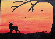 Deer at Sunset by Heather Payne